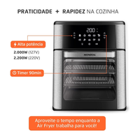 Fritadeira Air Fryer Forno Oven 12L, Mondial